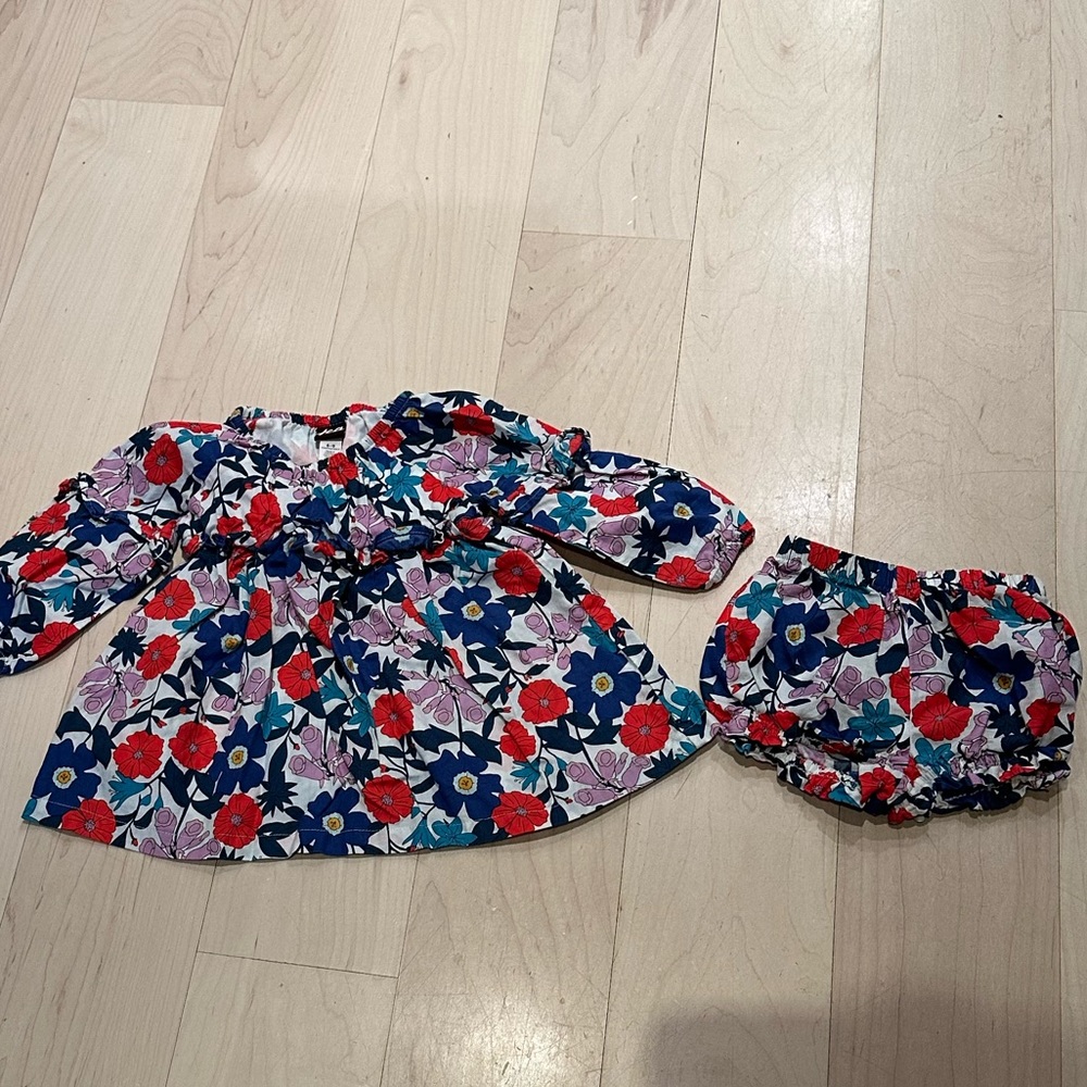 Tea Collection Petal Play Dress & Diaper Cover, 6-9 months